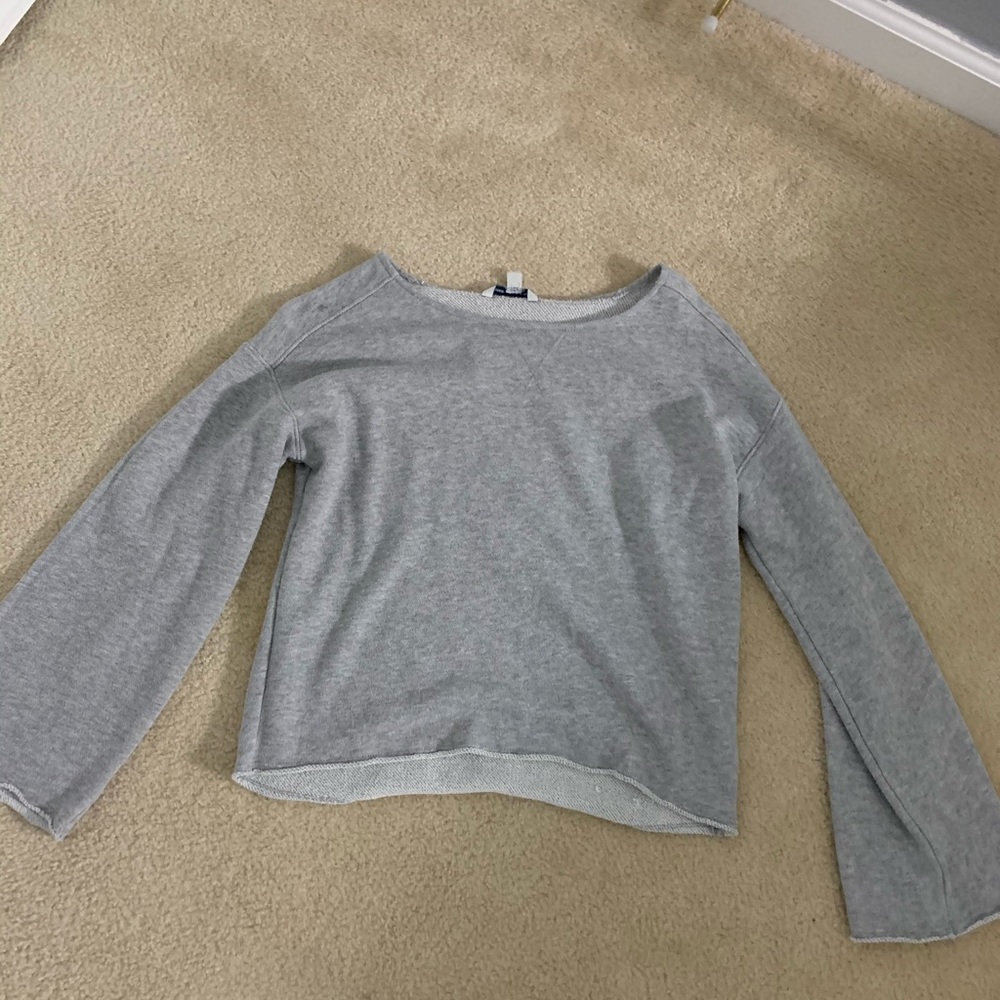 AE Gray Crewneck Hoodie with Flared Sleeves